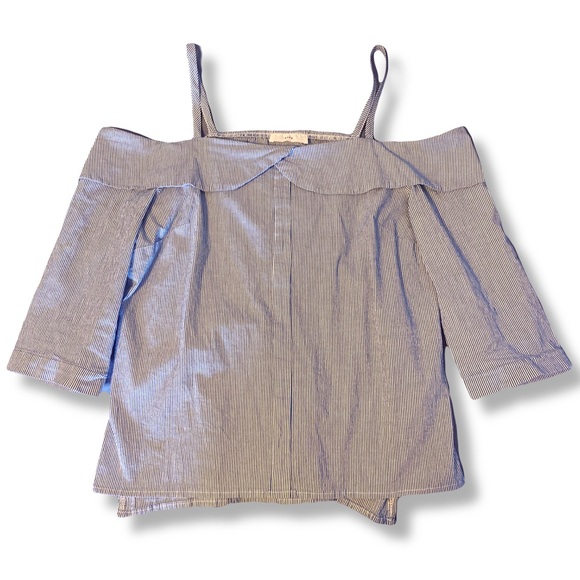 Off-shoulder striped cotton top - Picture 1 of 2